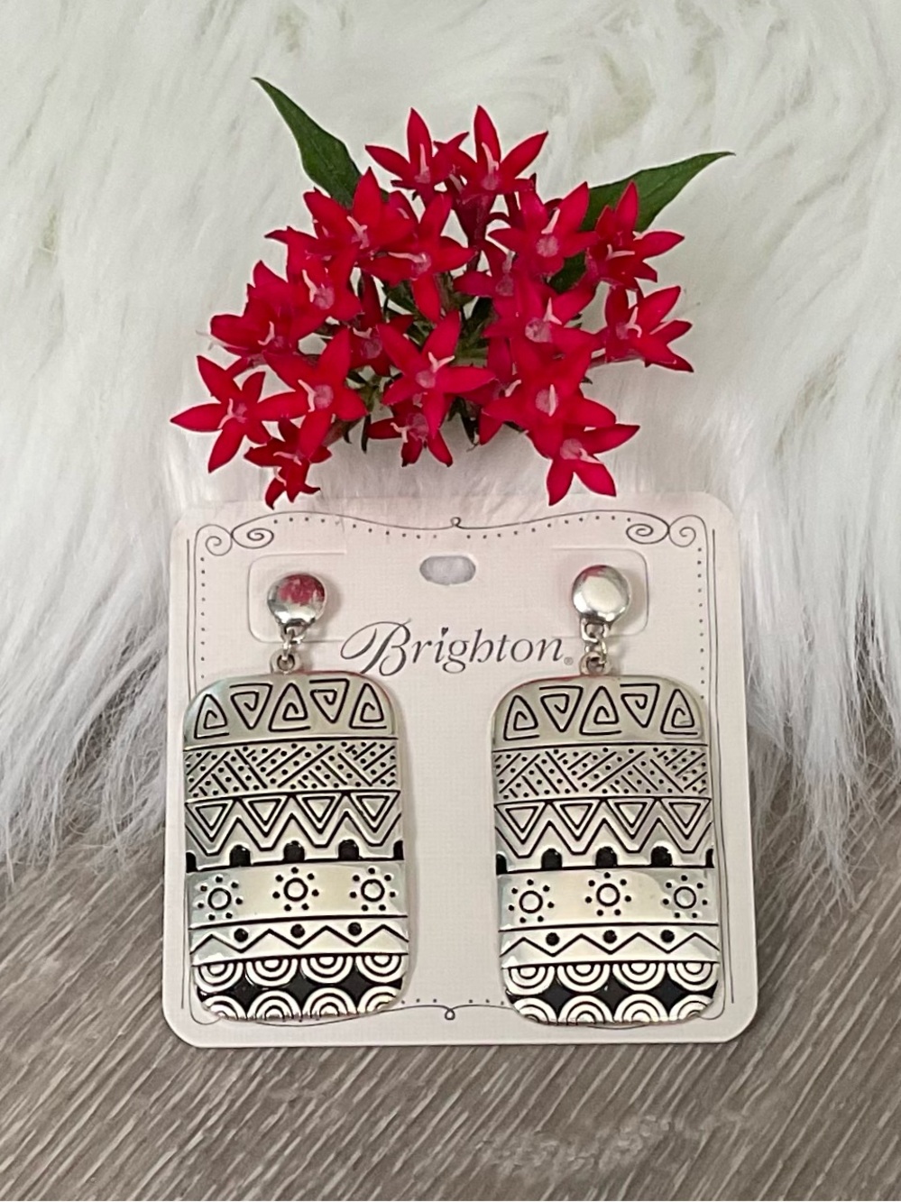 🖤❤️ BRIGHTON Africa Stories Tribal Tile Post Earrings